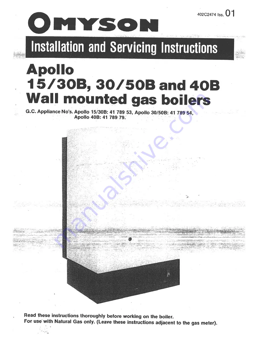 Omyson Apollo 15/50B Installation And Servicing Instructions Download Page 1