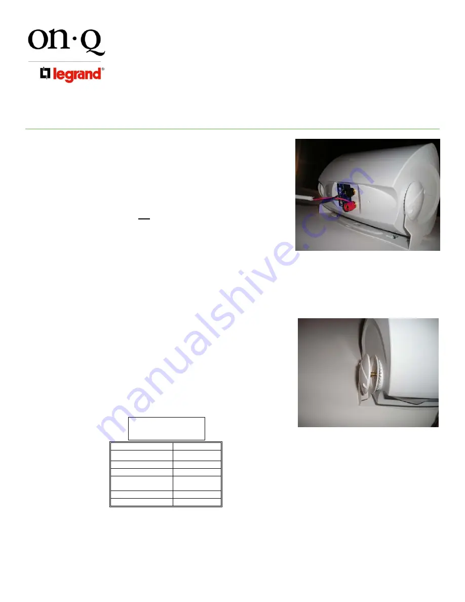 On-Q/Legrand REV.O 1307877 Instruction & Installation Manual Download Page 2