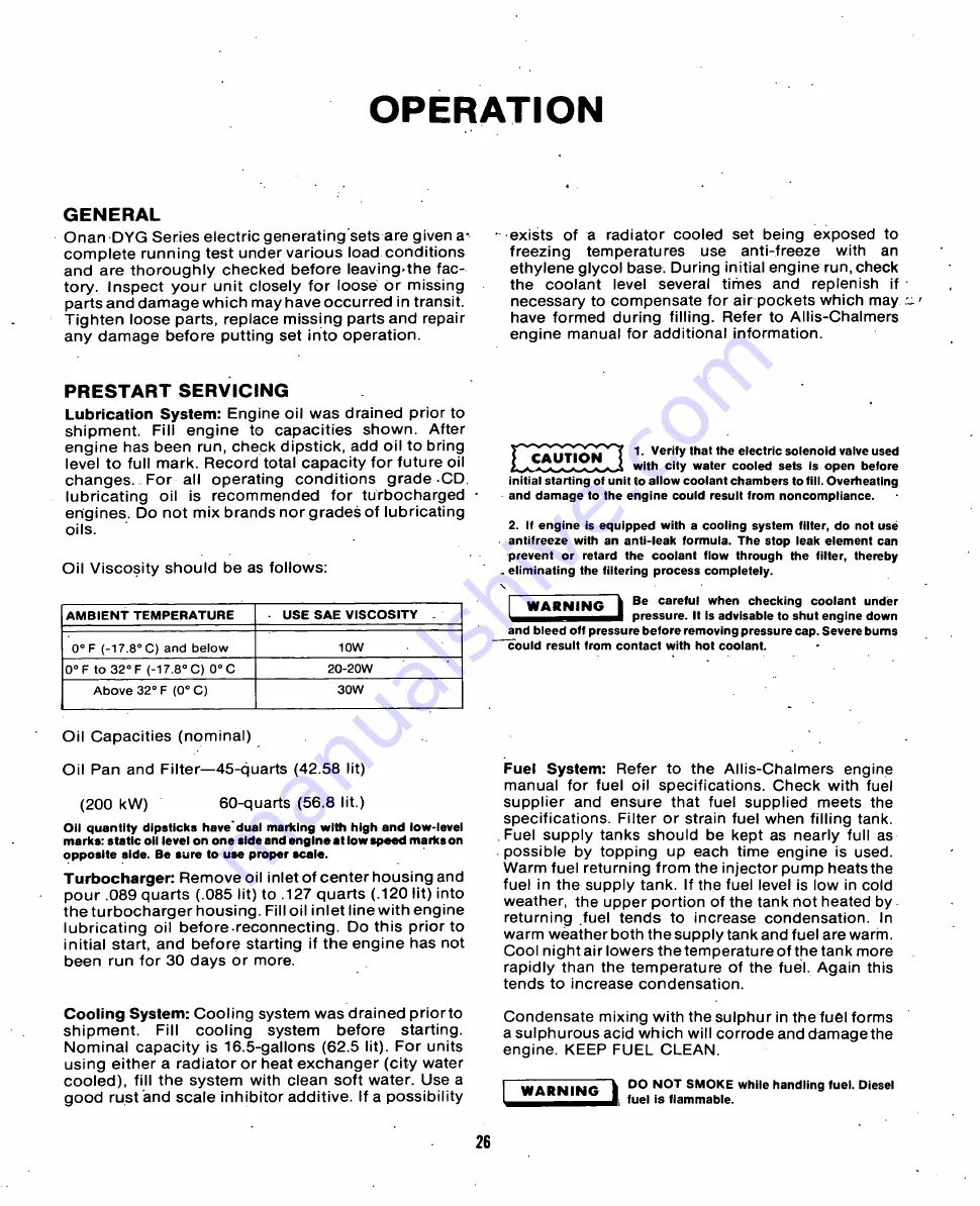 Onan DYG Series Operator'S Manual And Parts Catalog Download Page 28