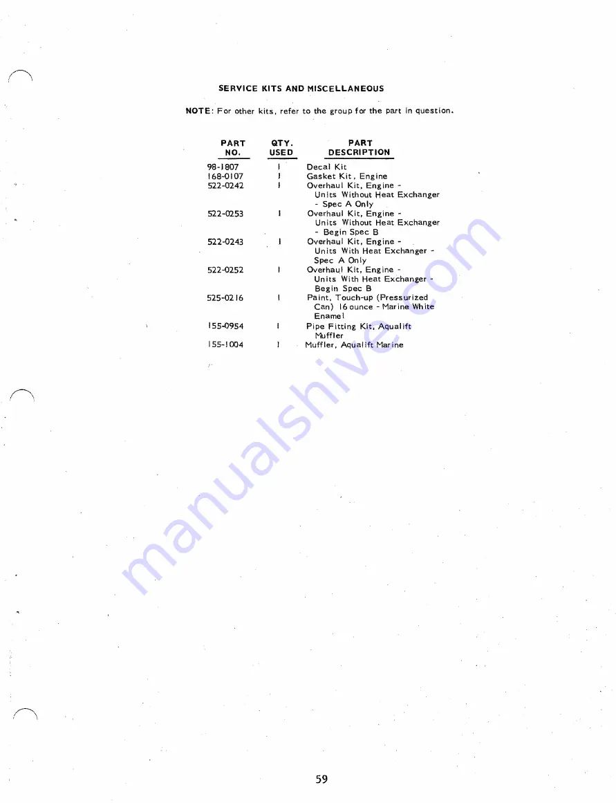 Onan MDJF Series Operator'S Manual And Parts Catalog Download Page 61