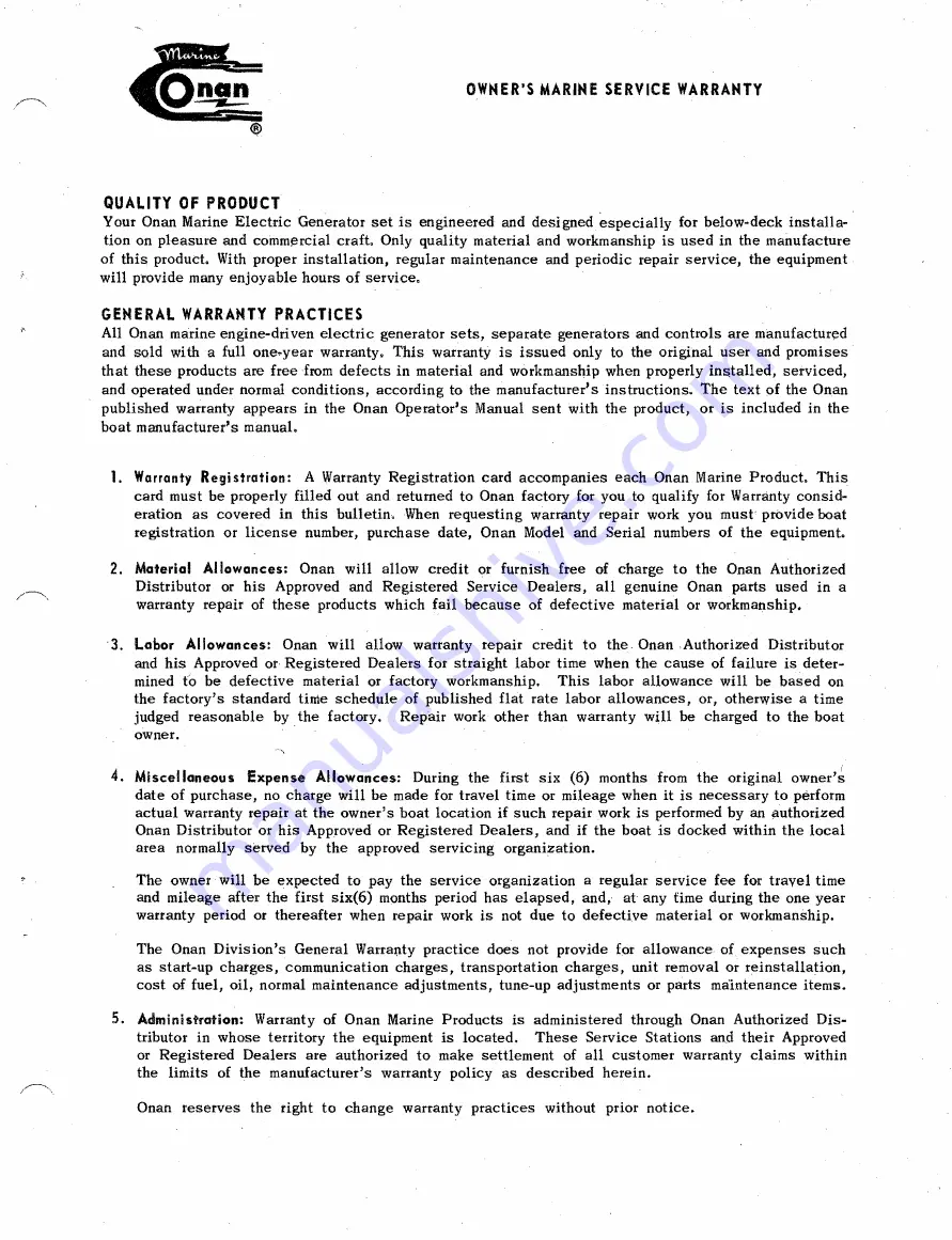 Onan MDJF Series Operator'S Manual And Parts Catalog Download Page 65