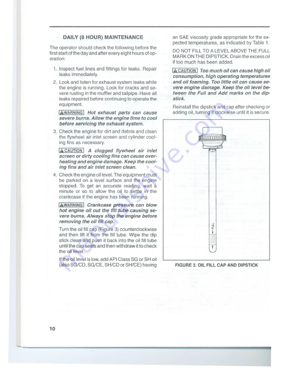 Onan Performer P216 Operator'S Manual Download Page 12