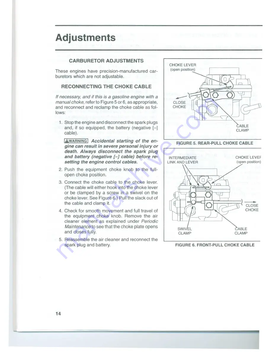 Onan Performer P216 Operator'S Manual Download Page 16