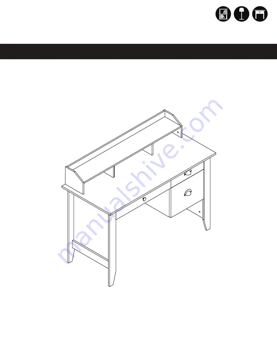 Onespace Executive Desk with Hutch and USB, Charger Hub Скачать руководство пользователя страница 1