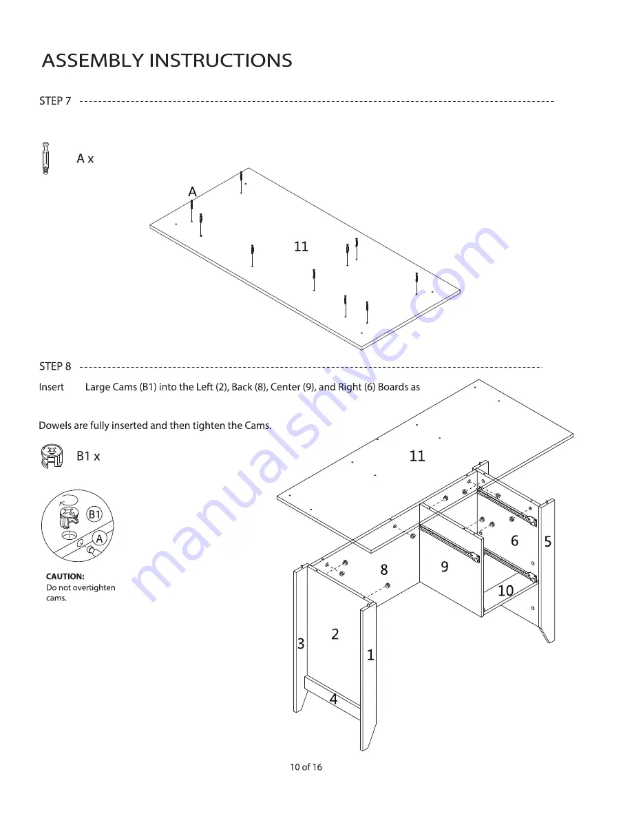 Onespace Executive Desk with Hutch and USB, Charger Hub Скачать руководство пользователя страница 10