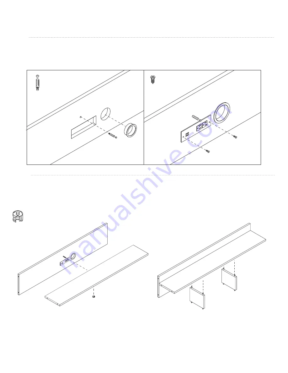 Onespace Executive Desk with Hutch and USB, Charger Hub Assembly Instructions Manual Download Page 11