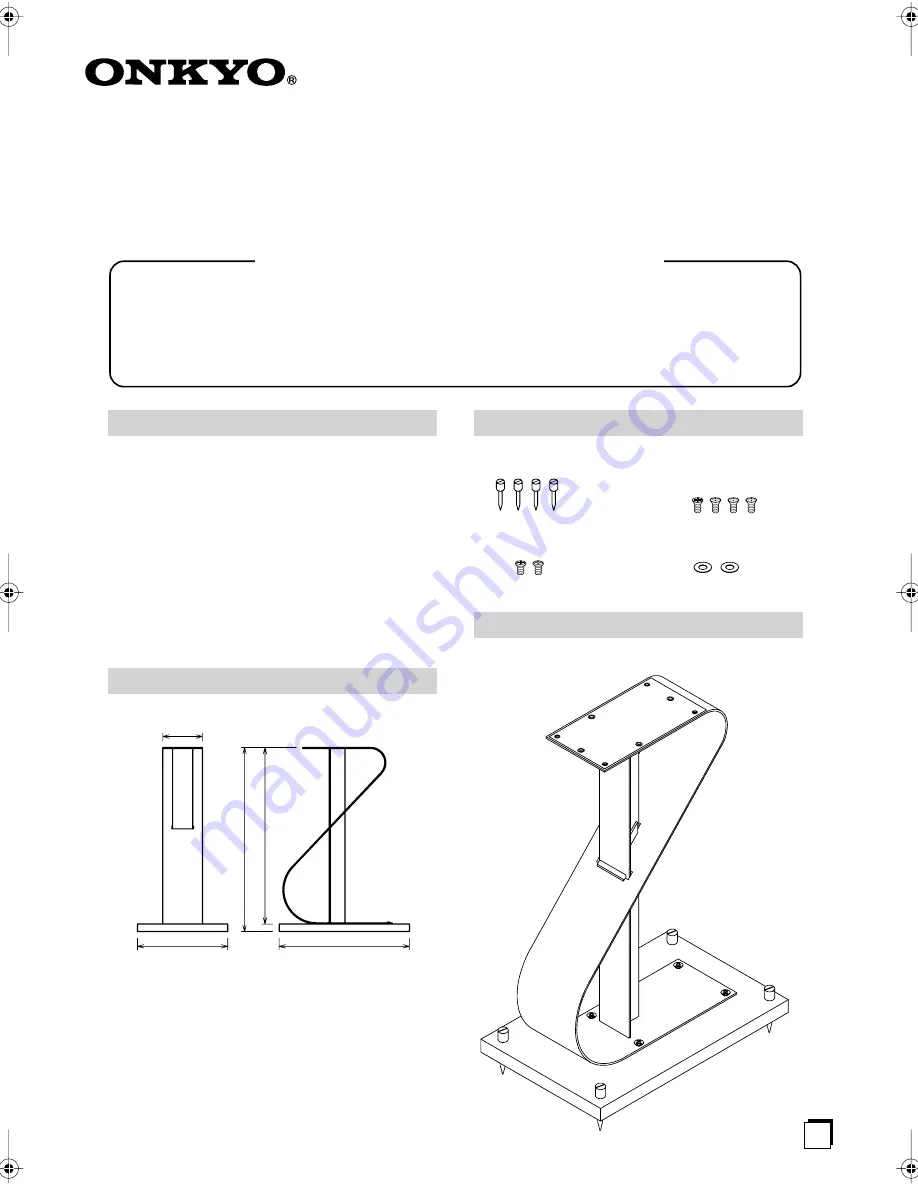 Onkyo AS-1E Assembly & Instruction Manual Download Page 1