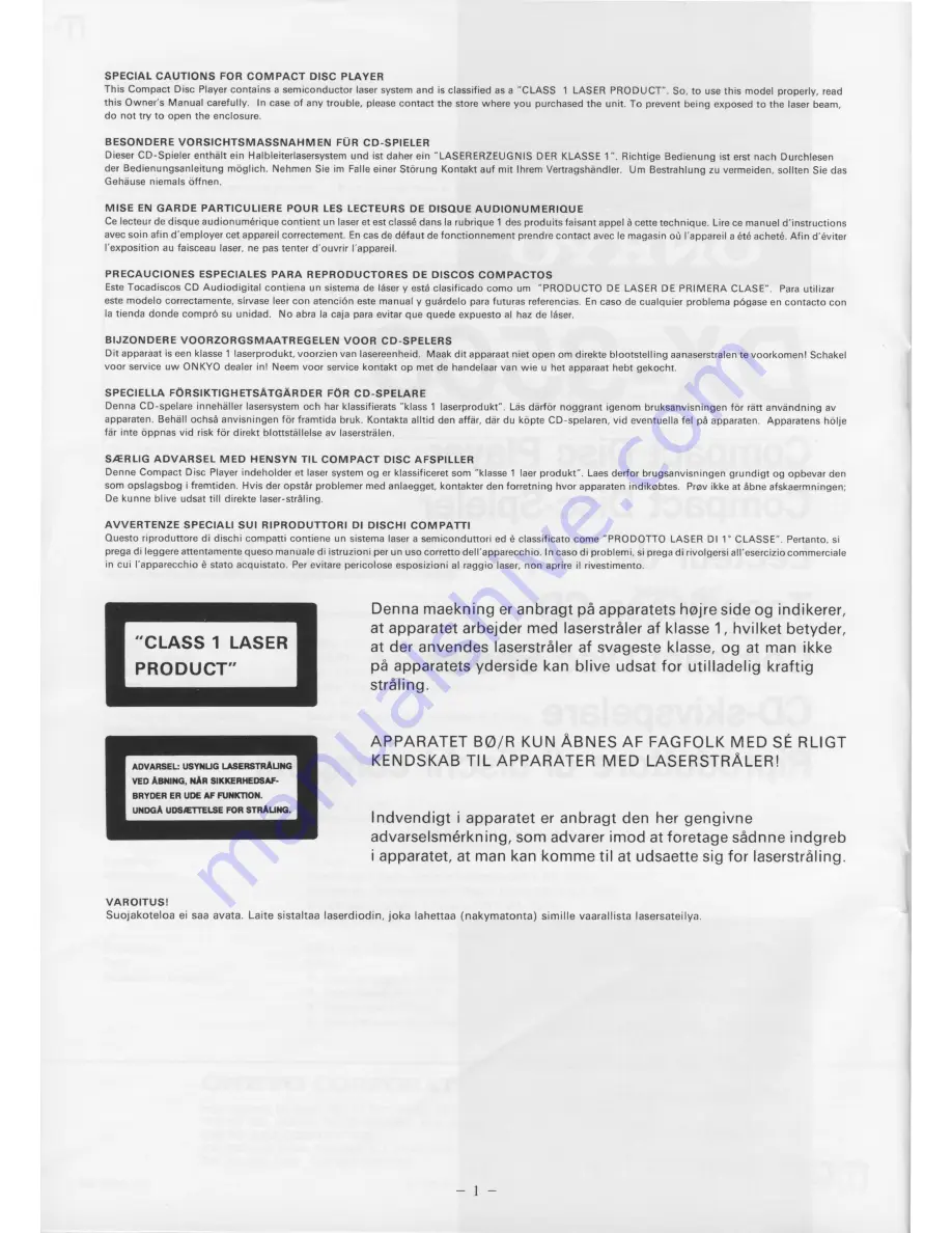 Onkyo DX-3500 Instruction Manual Download Page 2