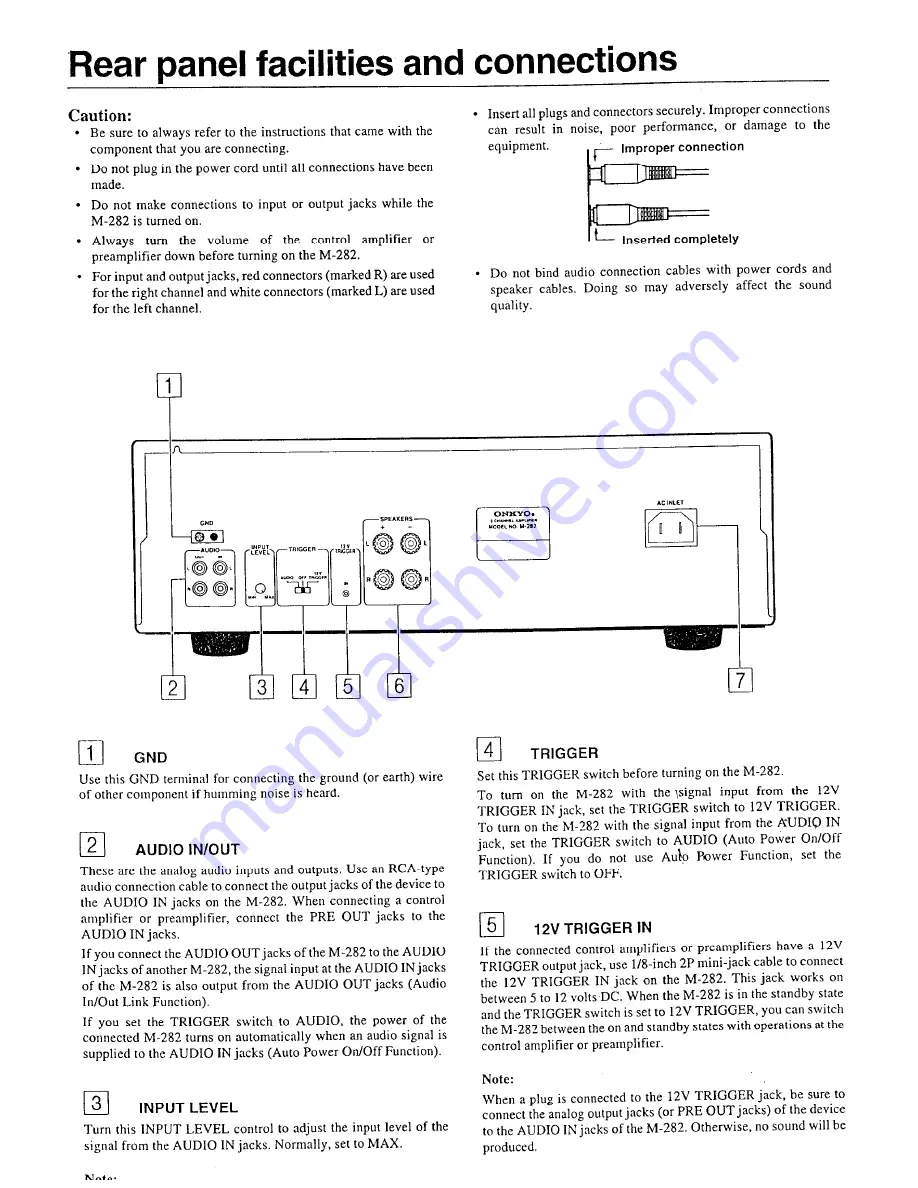 Onkyo M-282 - Amplifier Скачать руководство пользователя страница 3