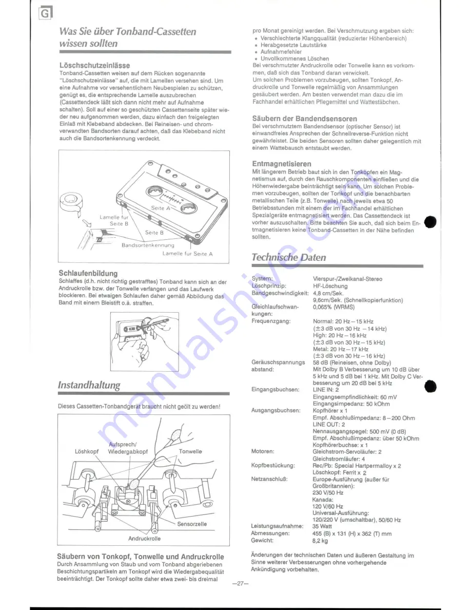 Onkyo TA-RW909 Instruction Manual Download Page 28