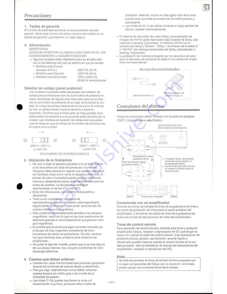 Onkyo TA-RW909 Instruction Manual Download Page 45