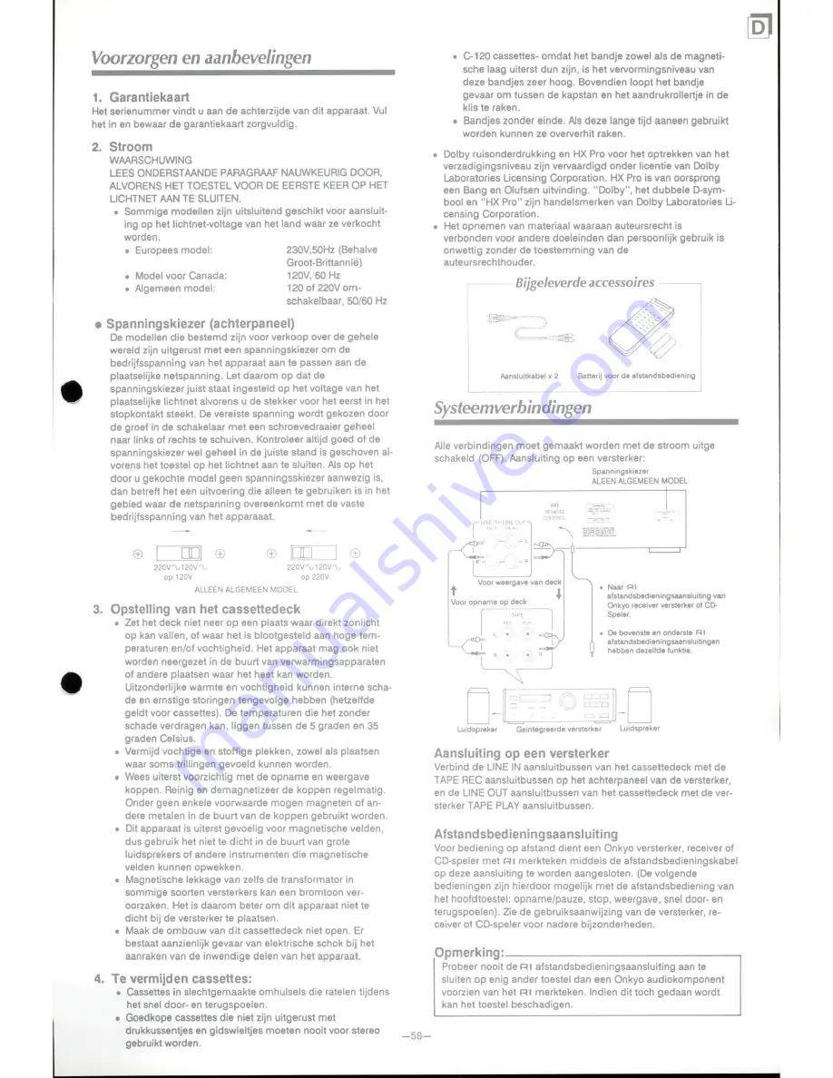 Onkyo TA-RW909 Instruction Manual Download Page 59