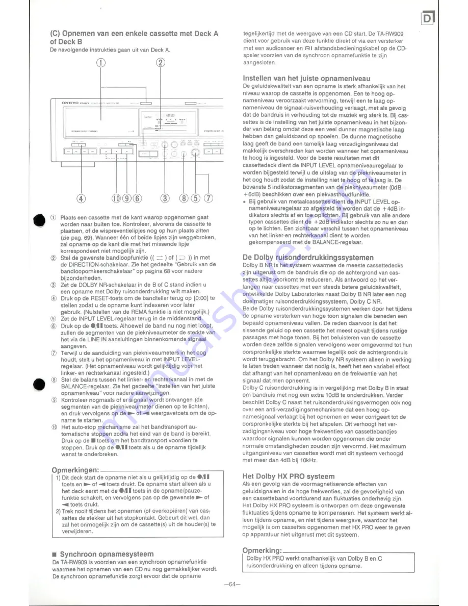 Onkyo TA-RW909 Instruction Manual Download Page 65