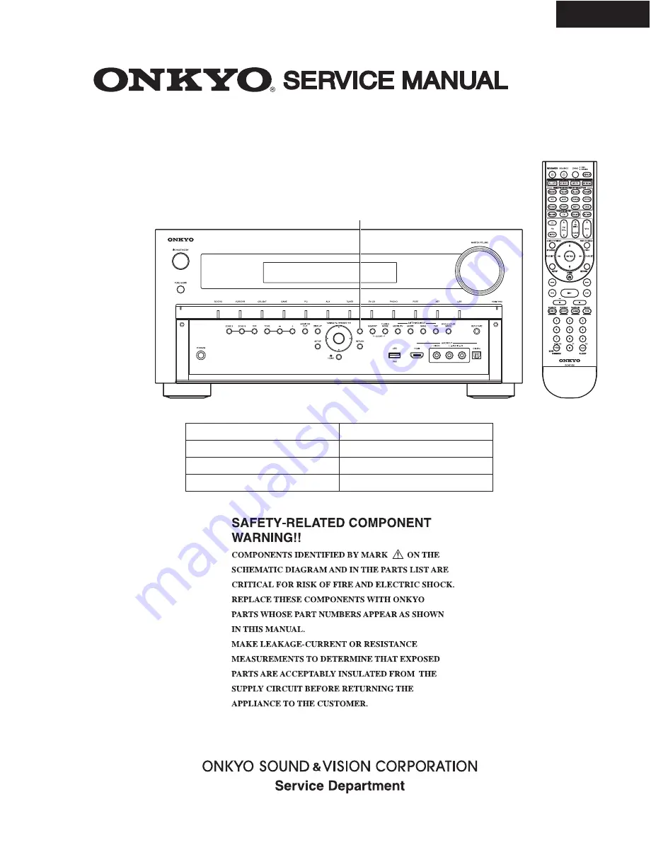 Onkyo TX-NR809 Service Manual Download Page 1