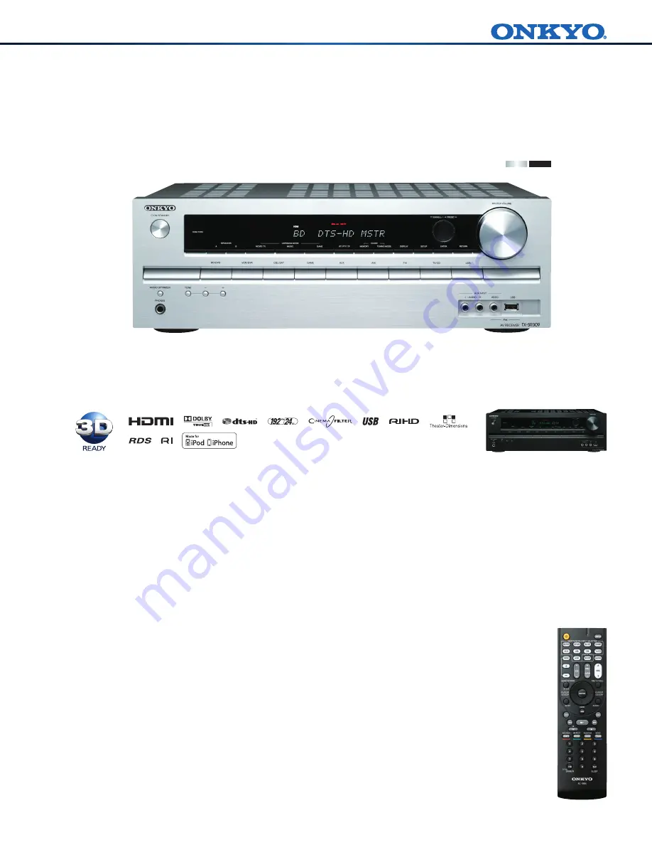 Onkyo TX-SR309 Specifications Download Page 1