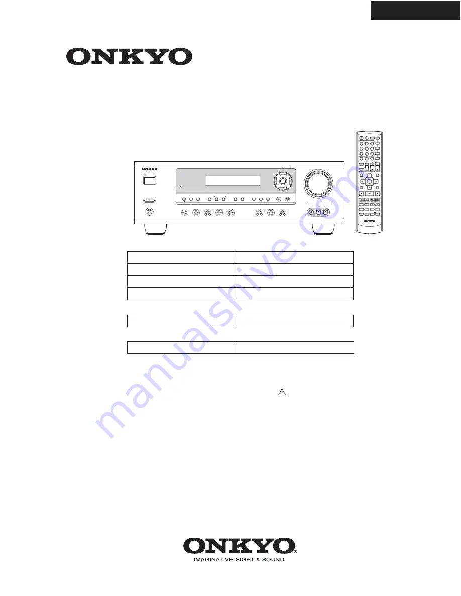 Onkyo TX-SR503 Service Manual Download Page 1