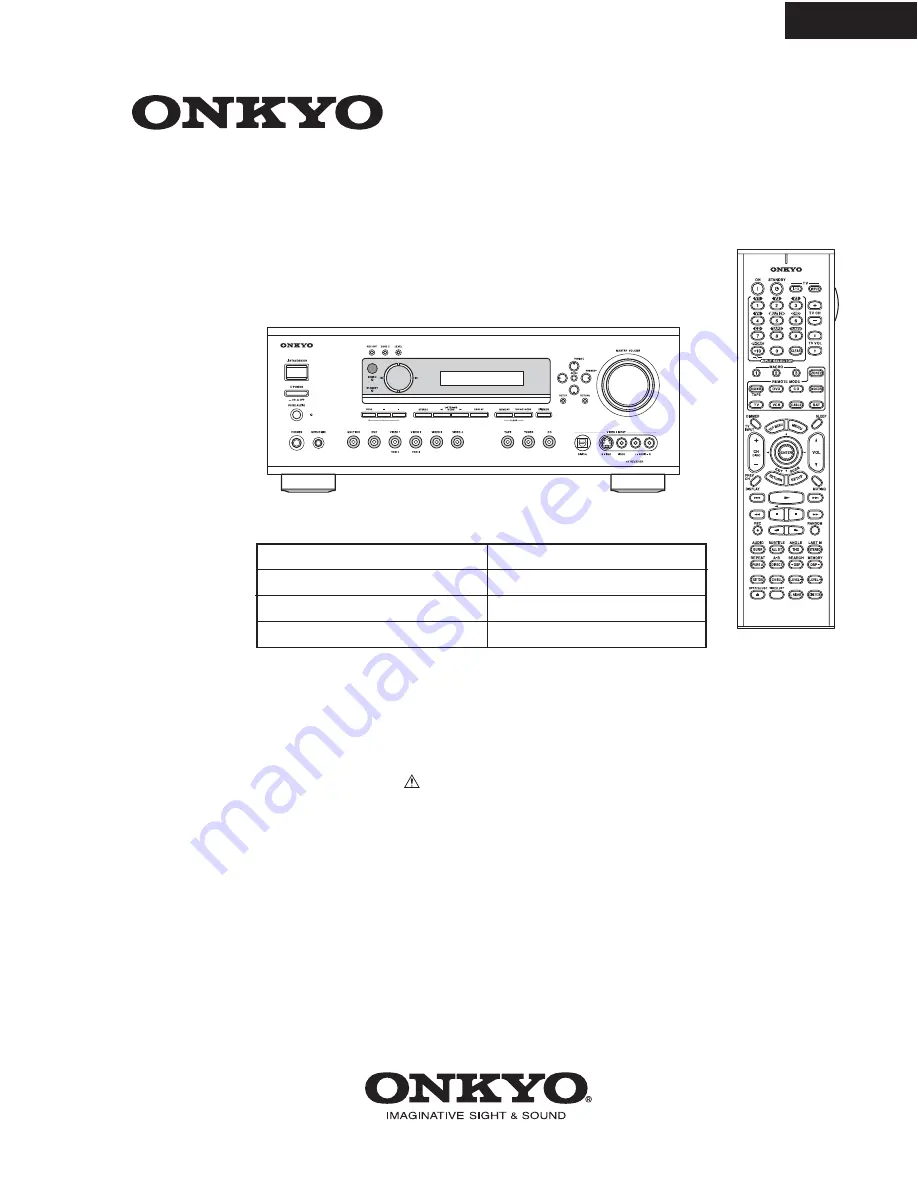 Onkyo TX-SR602 Service Manual Download Page 1