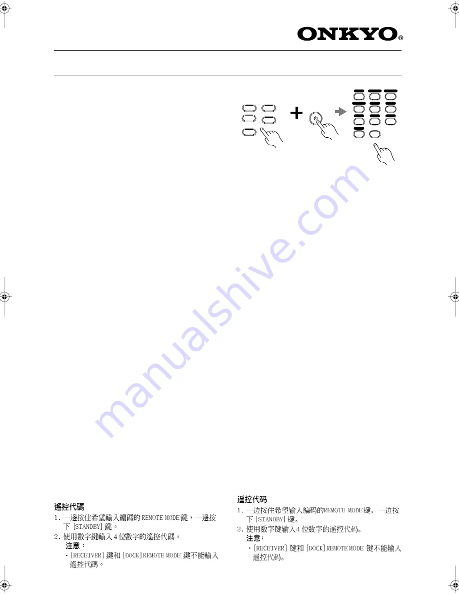 Onkyo TX-SR805 Code Manual Download Page 1