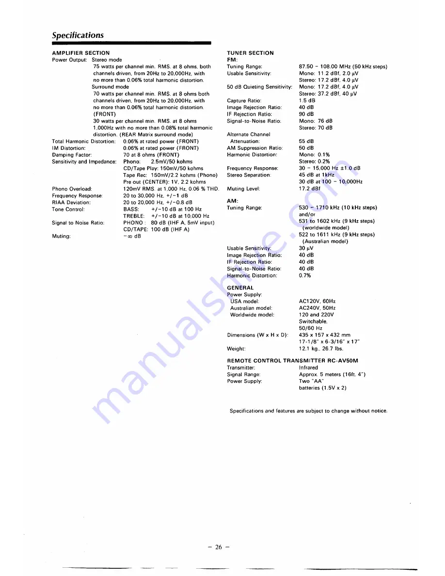 Onkyo TX-SV50PRO Instruction Manual Download Page 27