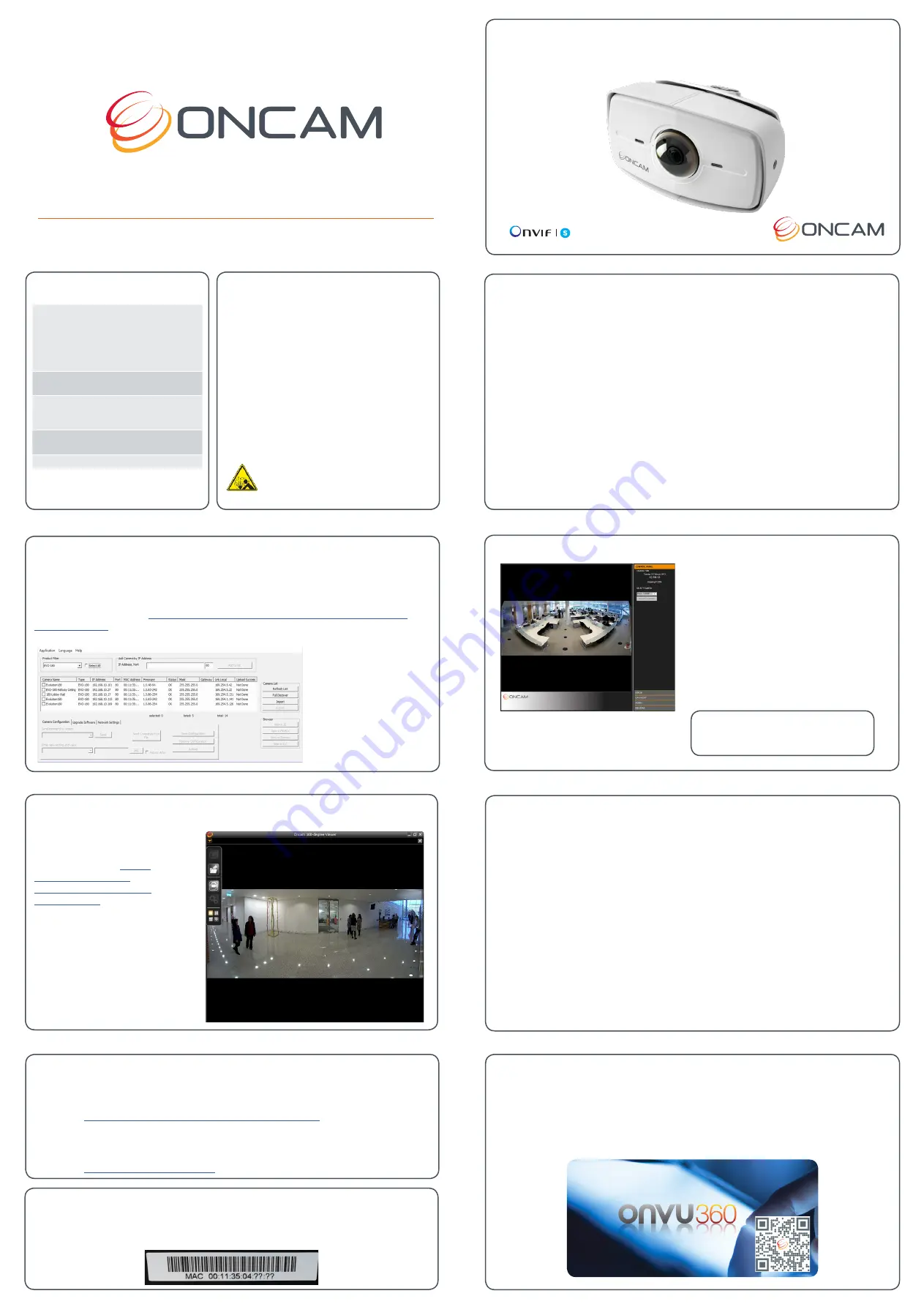 ONVU Oncam Evolution 180 Outdoor Quick Start Manual Download Page 2