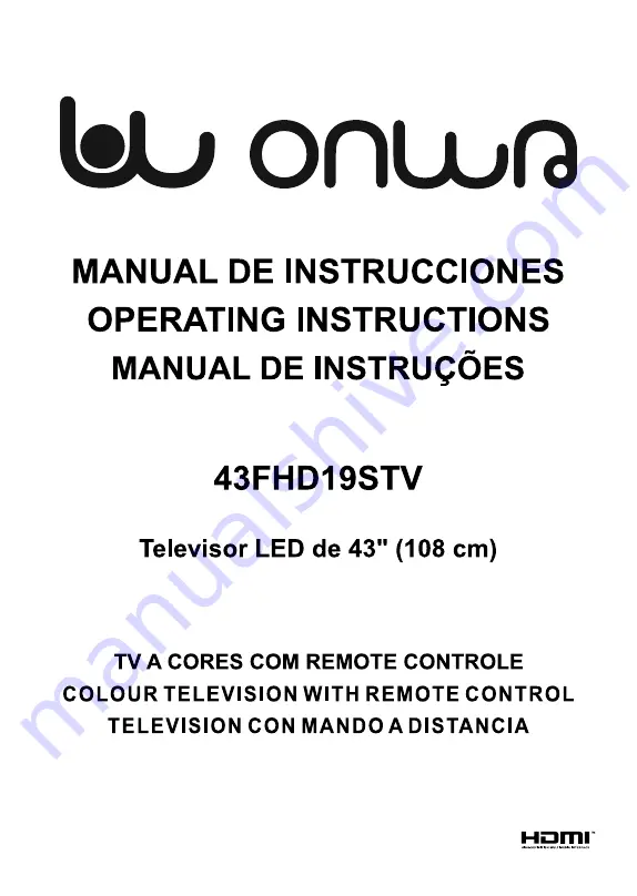 Onwa 43FHD19STV Operating Instructions Manual Download Page 1