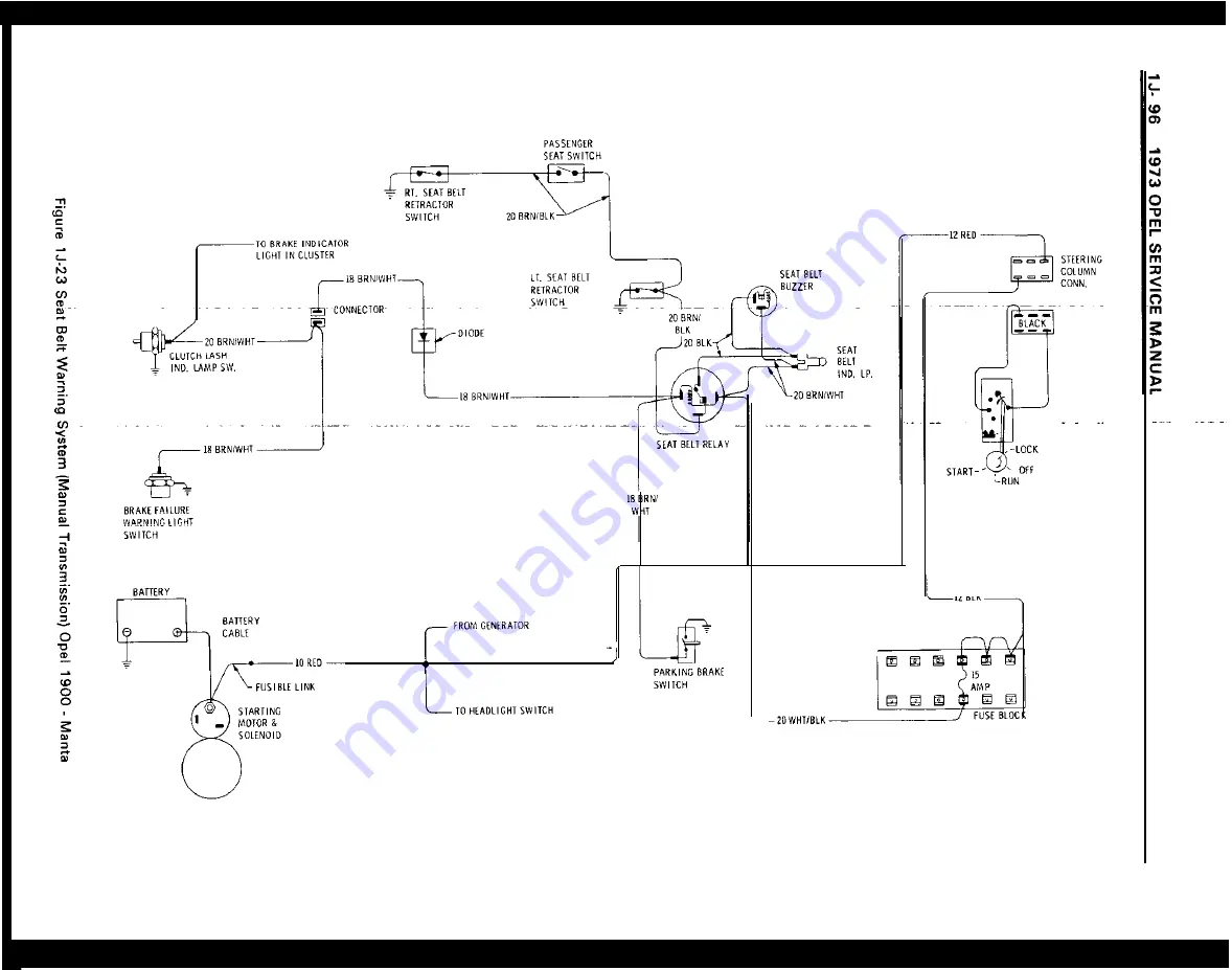 Opel 1900 1973 Service Manual Download Page 117