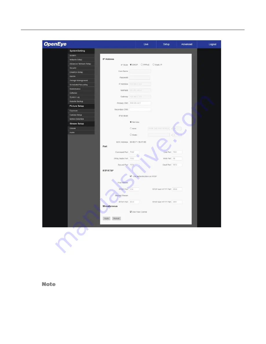 OpenEye OE-C7022-APW User Manual Download Page 24