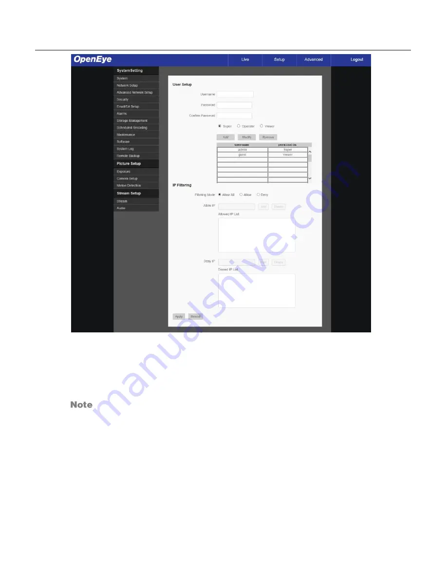 OpenEye OE-C7022-APW User Manual Download Page 27