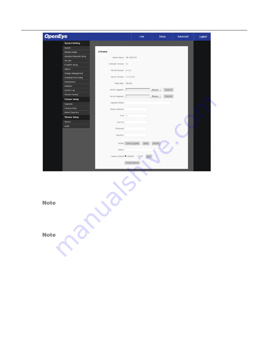 OpenEye OE-C7022-APW User Manual Download Page 34