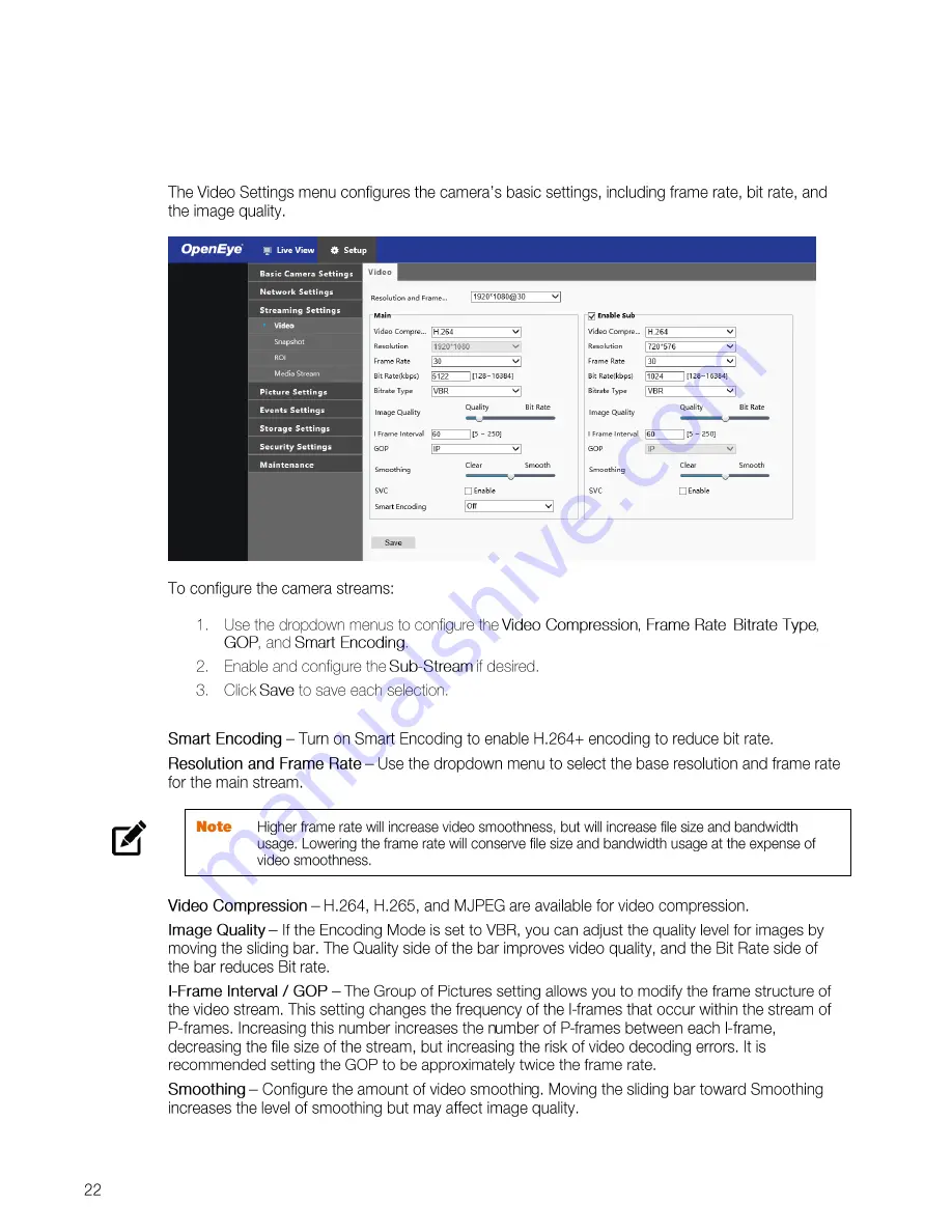 OpenEye OE-C7084-AWR Скачать руководство пользователя страница 22