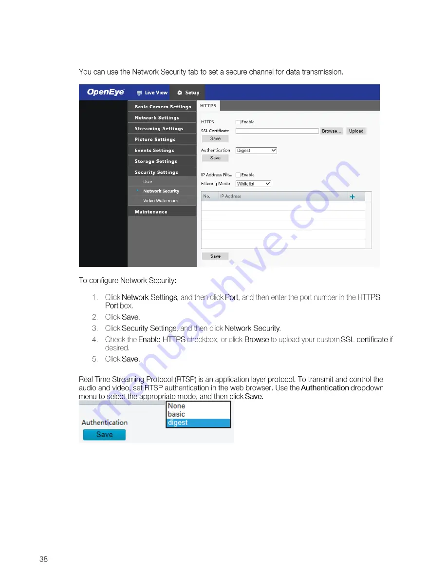 OpenEye OE-C7084-AWR User Manual Download Page 38