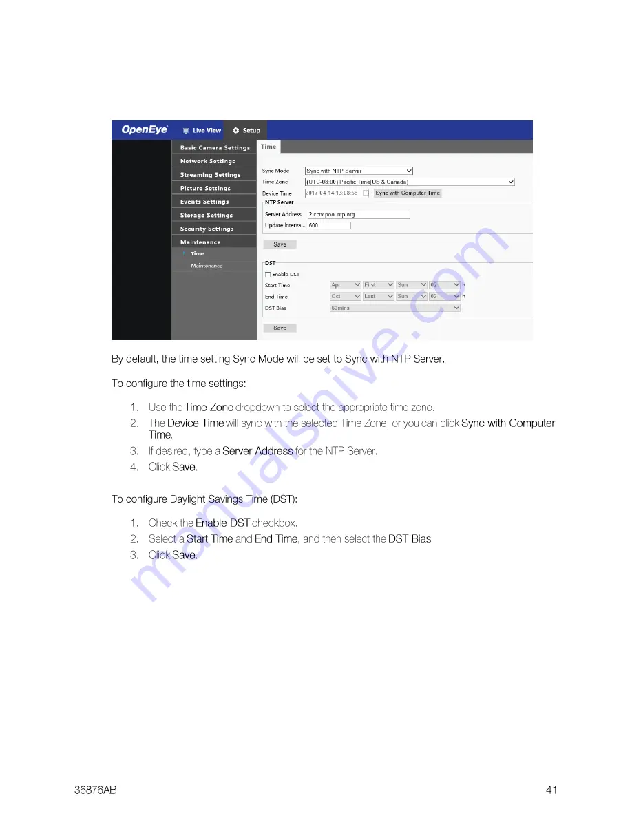 OpenEye OE-C7084-AWR User Manual Download Page 41