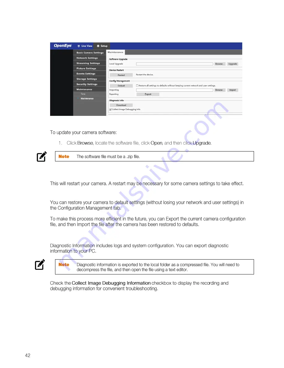 OpenEye OE-C7084-AWR User Manual Download Page 42