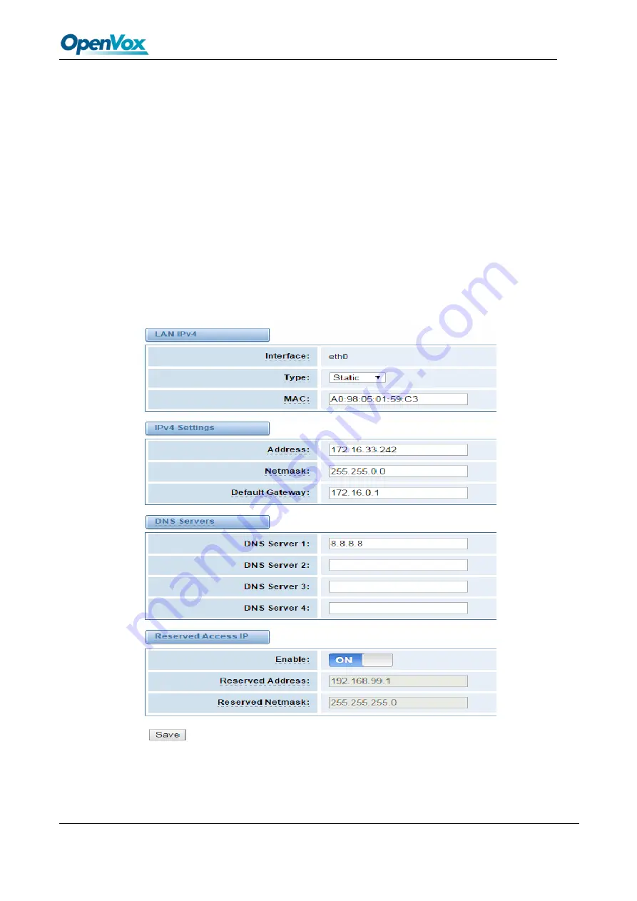 OpenVox VS-GW2120-44W User Manual Download Page 60