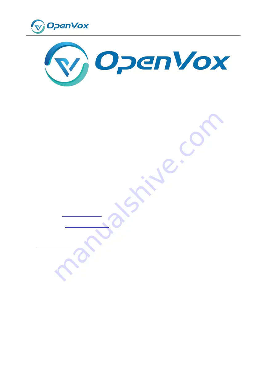 OpenVox VS-GWP1600 Series User Manual Download Page 2