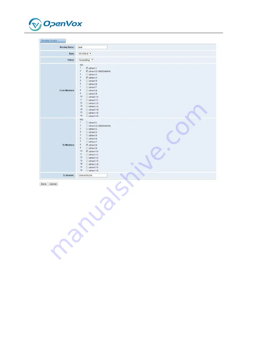 OpenVox VS-GWP1600 Series User Manual Download Page 82