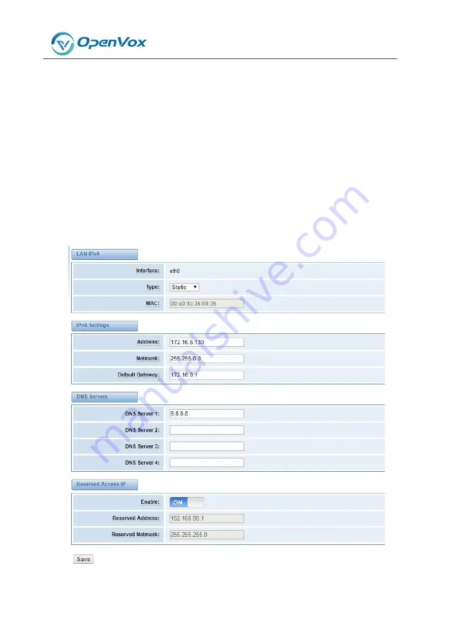 OpenVox VS-GWP1600 Series User Manual Download Page 83