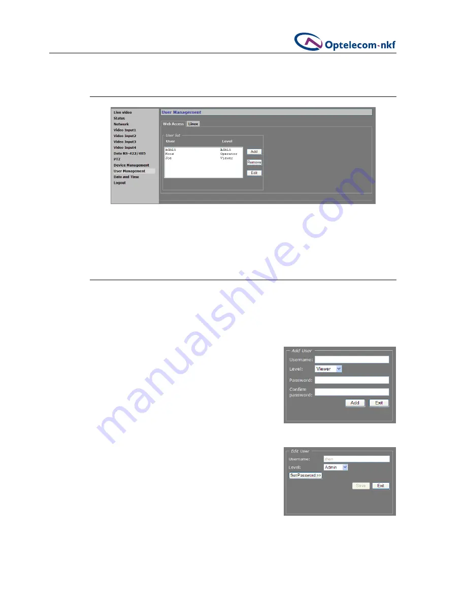 Optelecom-nkf Siqura C-54 E-MC User Manual Download Page 84