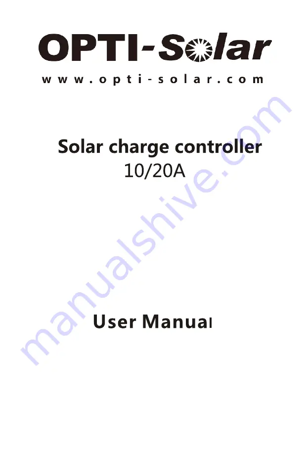 opti-solar SC-SM Series User Manual Download Page 1