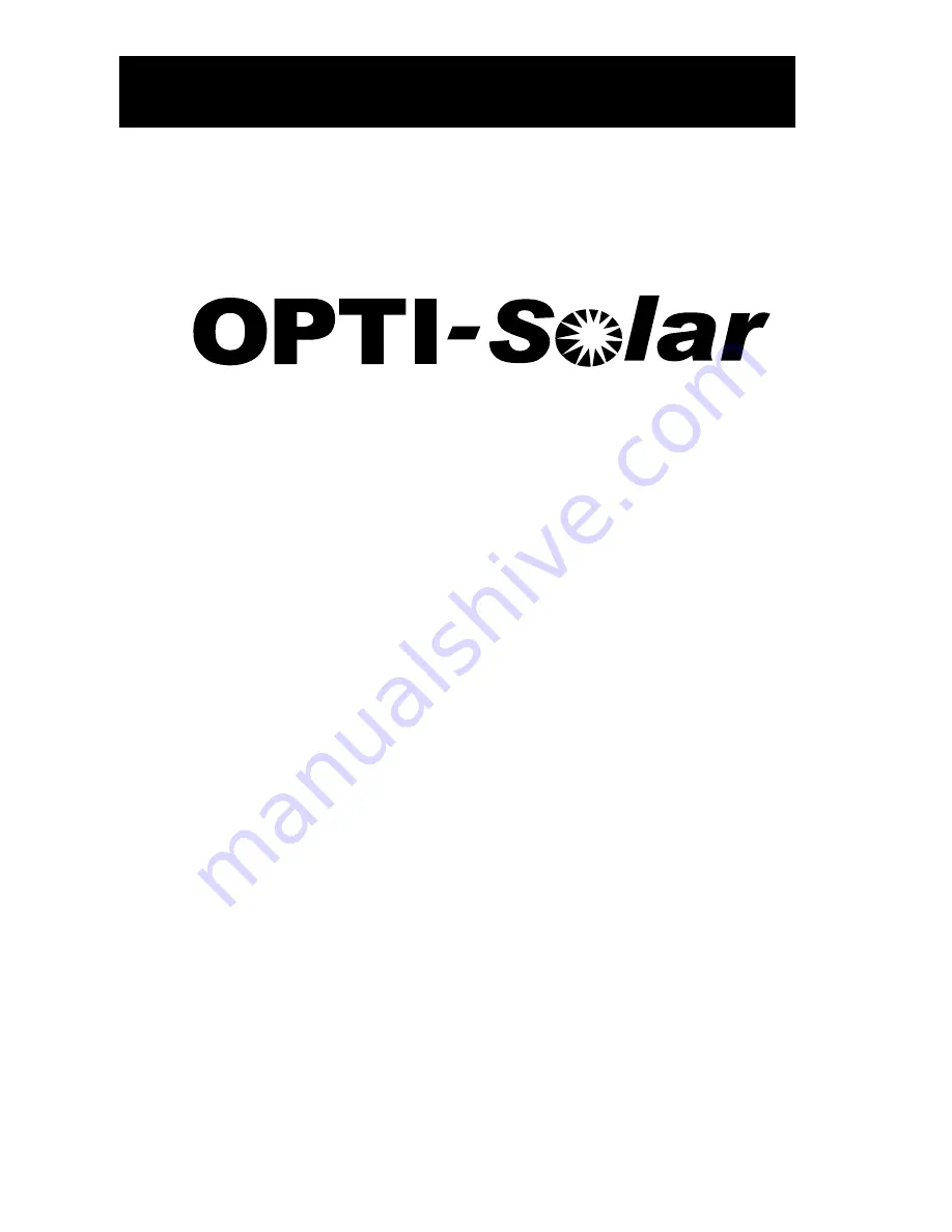 opti-solar SP3000 Initial-M User Manual Download Page 1