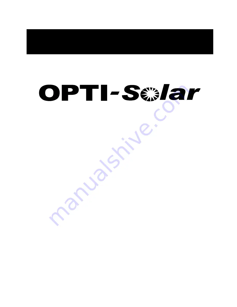 opti-solar SP3000 Vigor User Manual Download Page 1