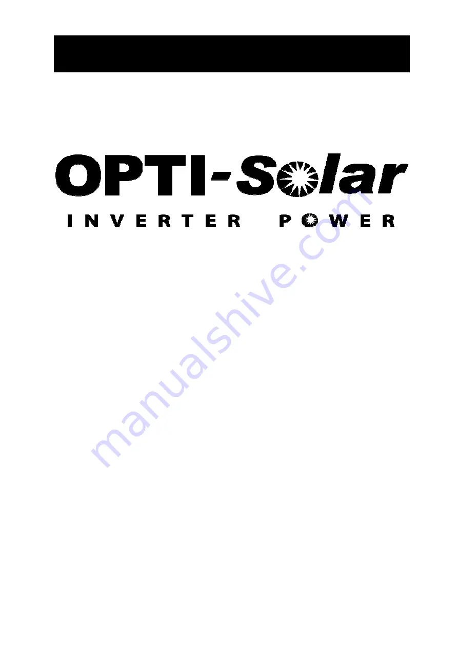 opti-solar SP5000 Power-M User Manual Download Page 1