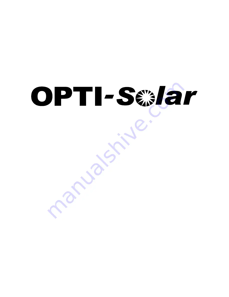 opti-solar SP5000	Vitality	Eco Installation & Operation Manual Download Page 1