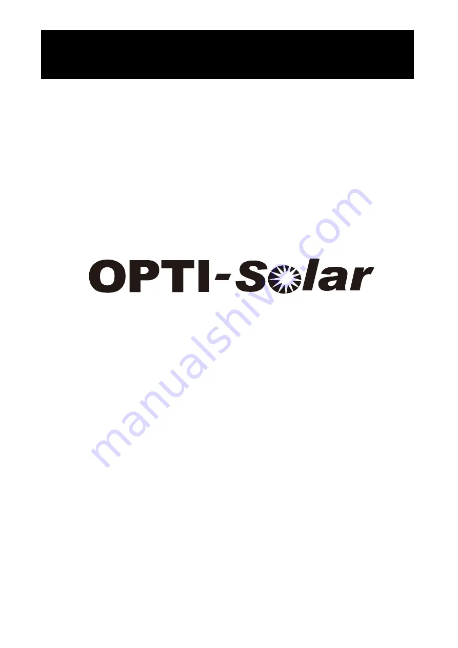 opti-solar SP6000 Handy Ultra User Manual Download Page 1