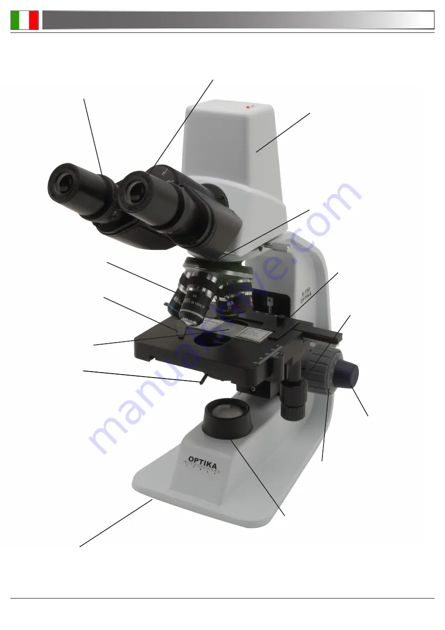 OPTIKA MICROSCOPES B-150D Operation Manual Download Page 14