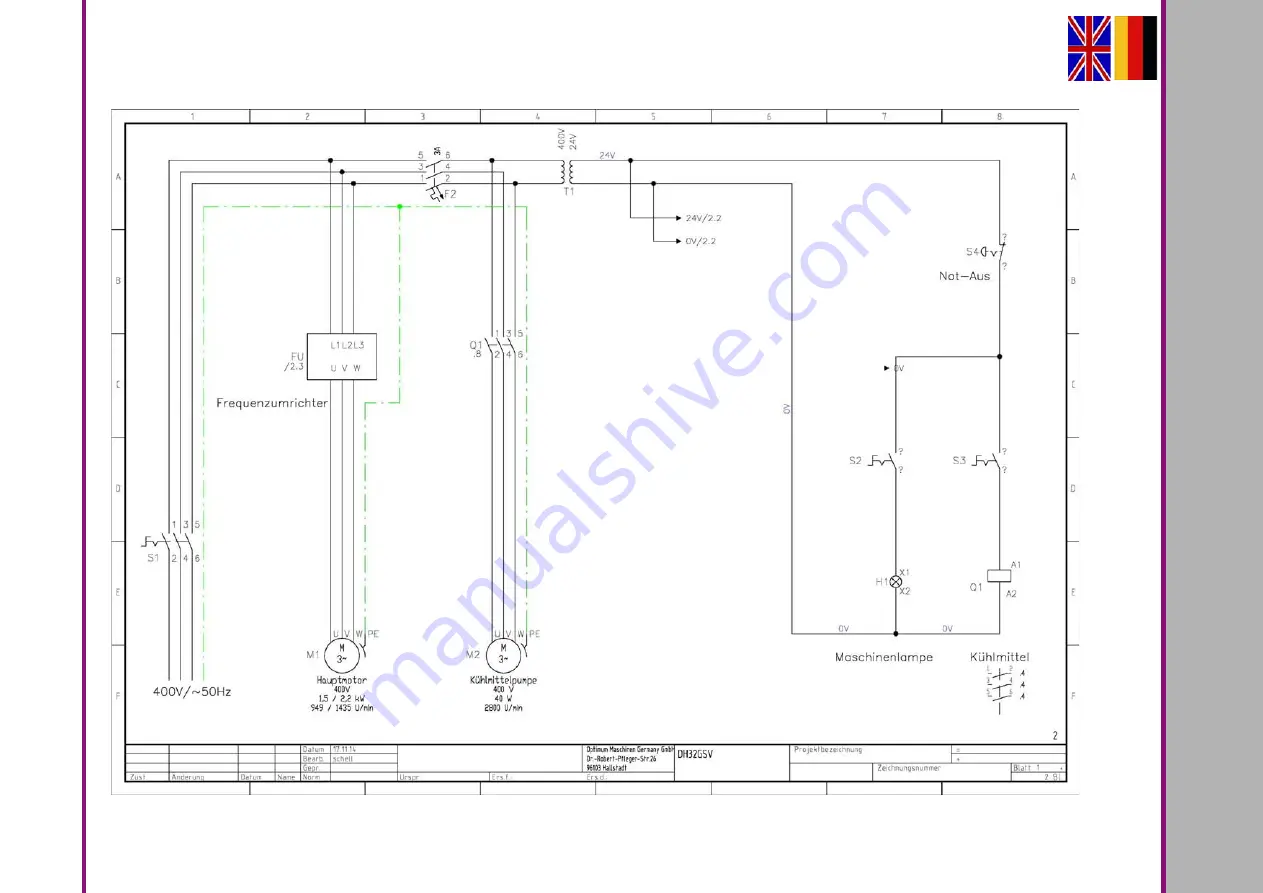 Optimum OPTidrill DH 26GTV Operating Manual Download Page 101