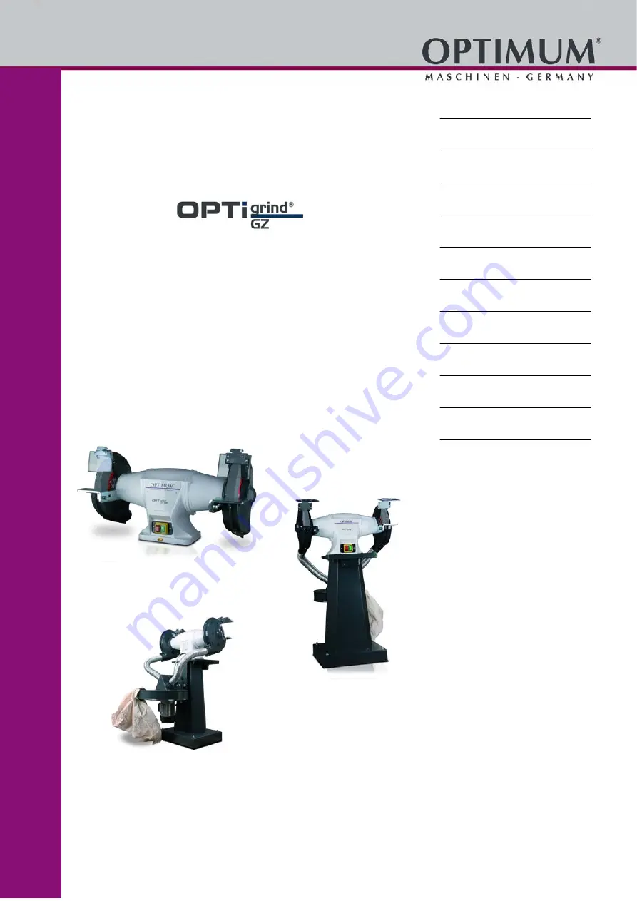 Optimum OPTIgrind GZ20C Operating Manual Download Page 1