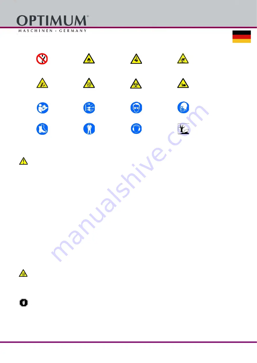 Optimum OPTIgrind GZ20C Operating Manual Download Page 4