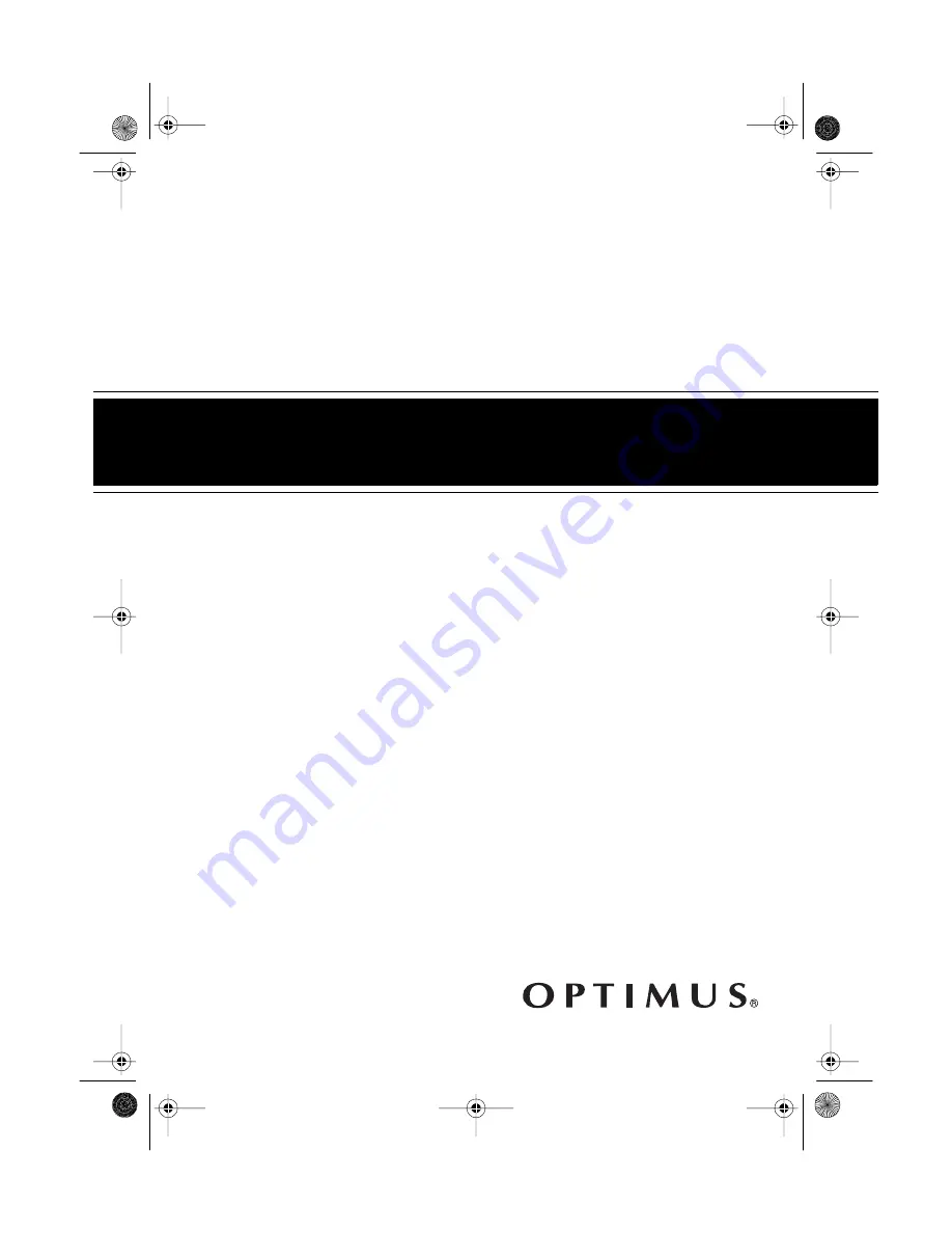 Optimus 40-1403 Owner'S Manual Download Page 1