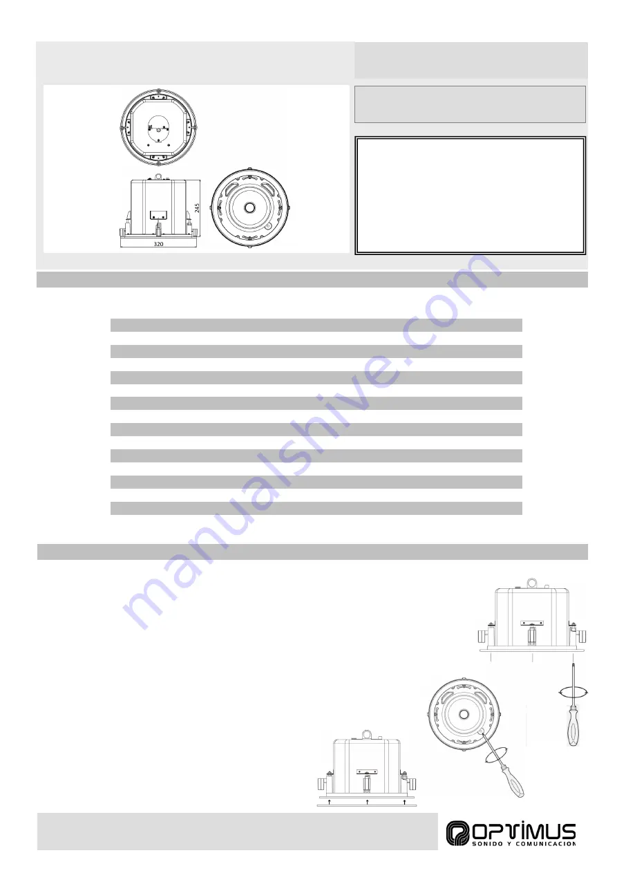 Optimus A-258MHQ Instruction Manual Download Page 1